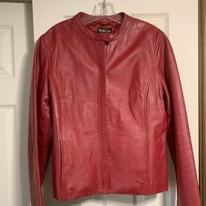 Red Leather Moto Jacket!!!